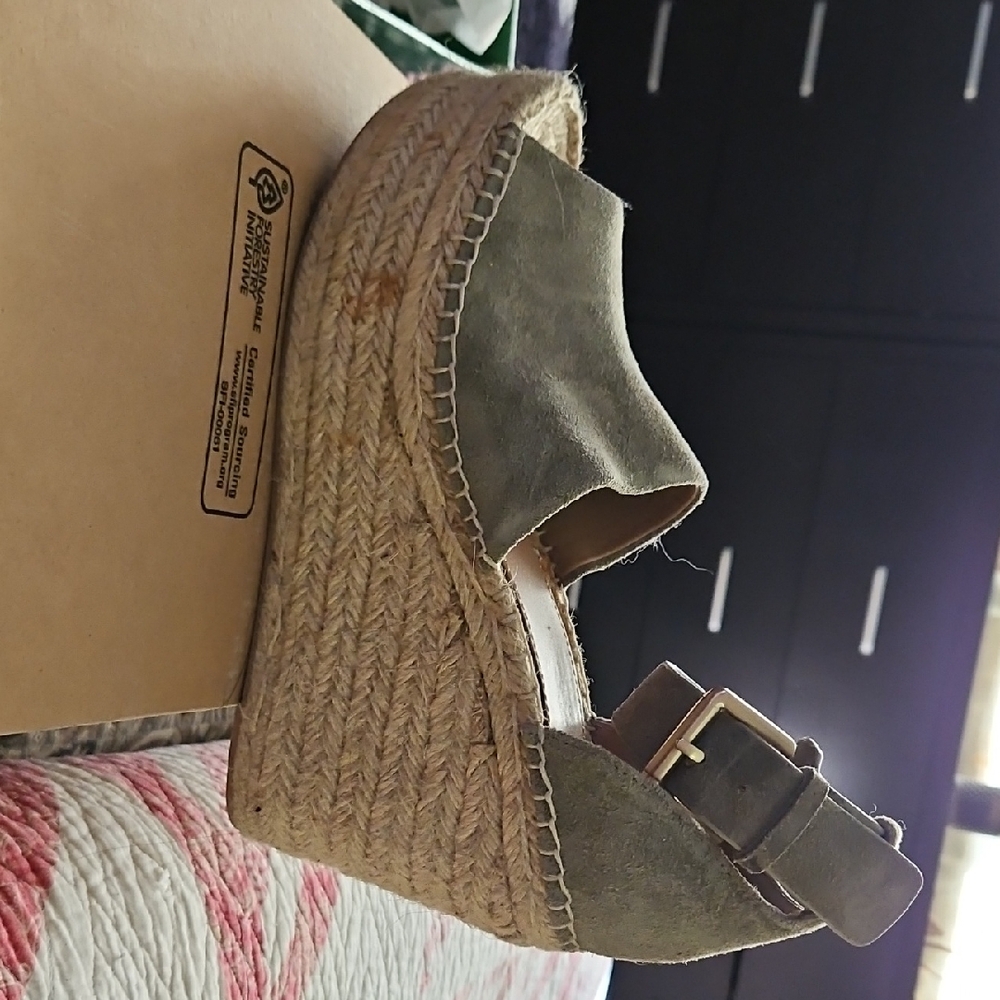 Marc Fisher Olive Espadrille Wedge Sandals